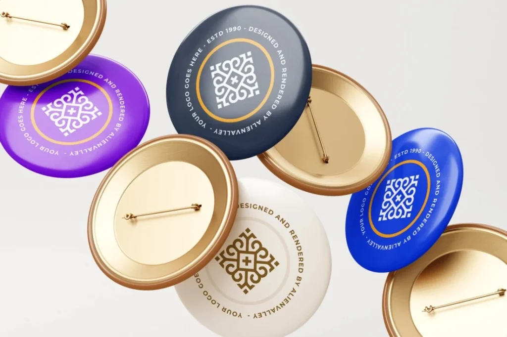 25+ Templat Mockup Pin & Lencana - desainae.com