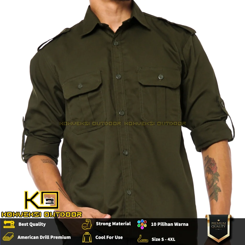 Jual BAJU KEMEJA PDH PDL PRIA WANITA LAPANGAN LENGAN PANJANG - Seragam