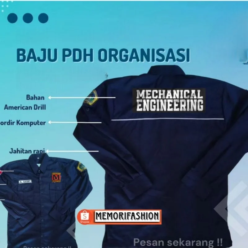 Jual KEMEJA MECHANICAL ENGINEERINGING / KEMEJA FOLEVER / KEMEJA TEKNIK