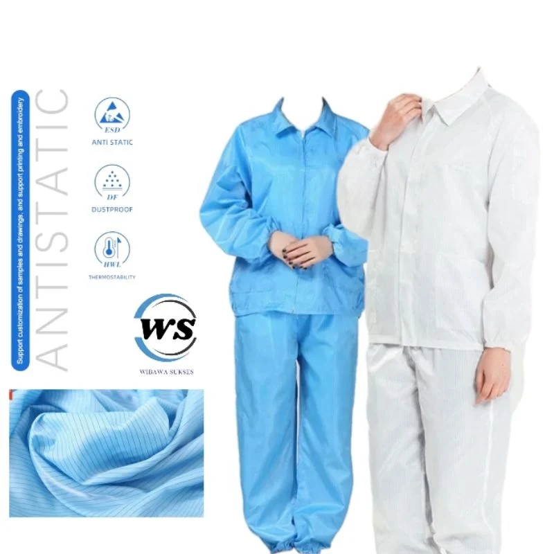 KEMEJA Antistatic Esd Cleanroom Longsleev Shirt Collar Suit | Shopee