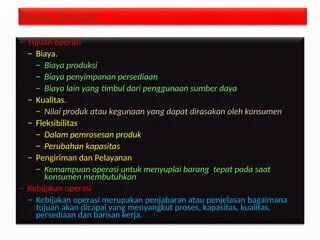 Strategi Produksi dan Operasi Organisasi | PPT